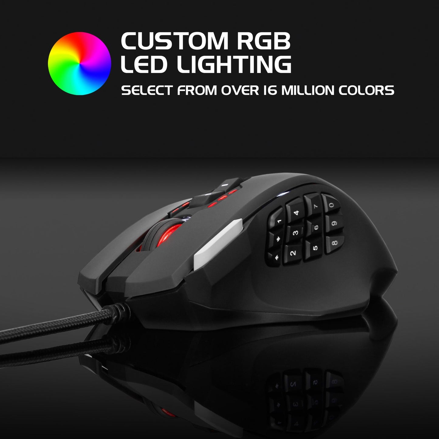 Enhance Theorem 2 MMO Gaming Mouse — 13‑Button, 4000 DPI, Black