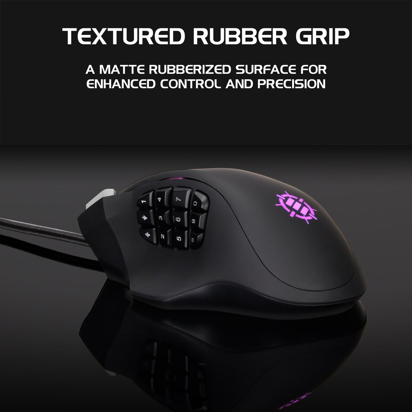 Enhance Theorem 2 MMO Gaming Mouse — 13‑Button, 4000 DPI, Black