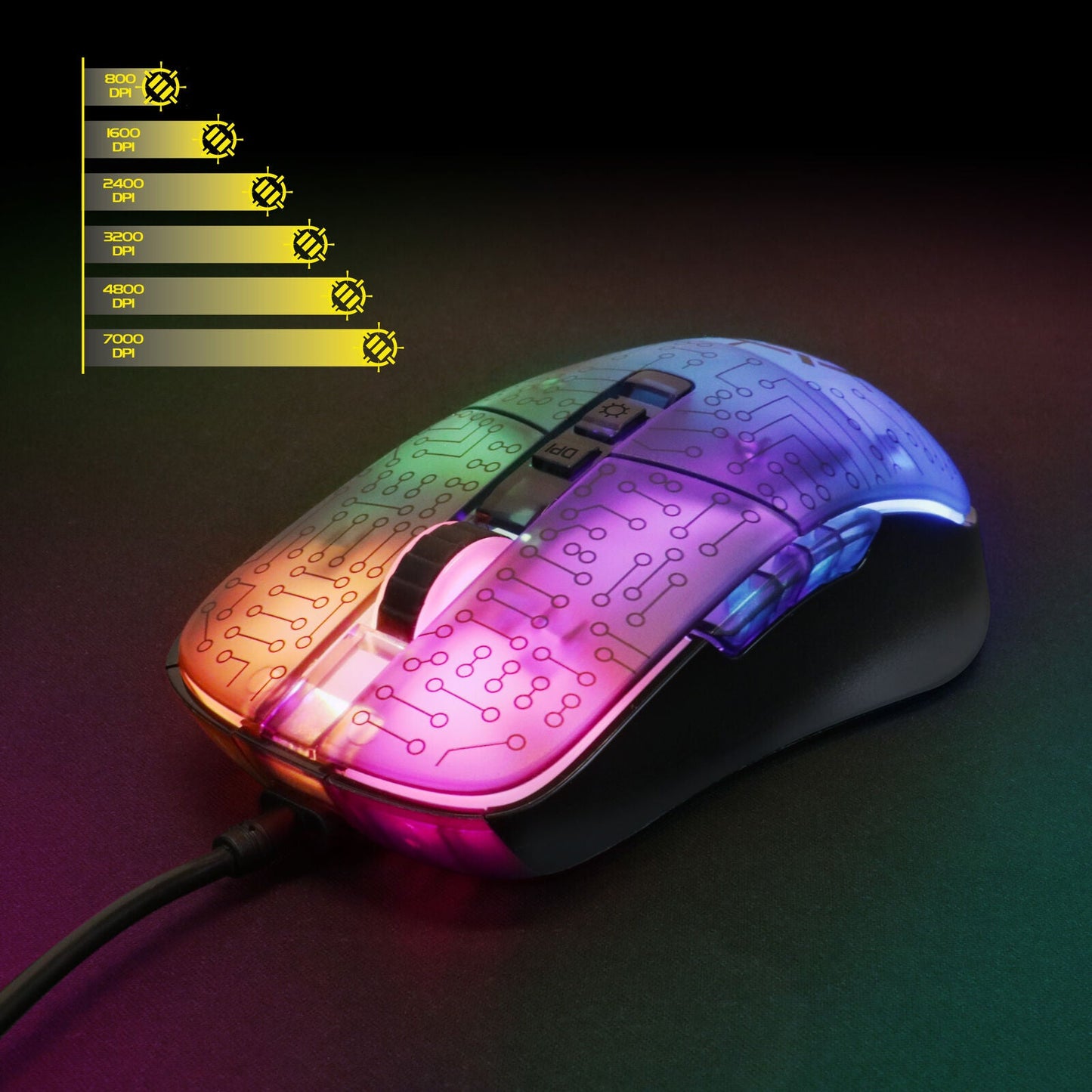 ENHANCE Voltaic 2 Gaming Mouse Multicolor Optical 7000 DPI