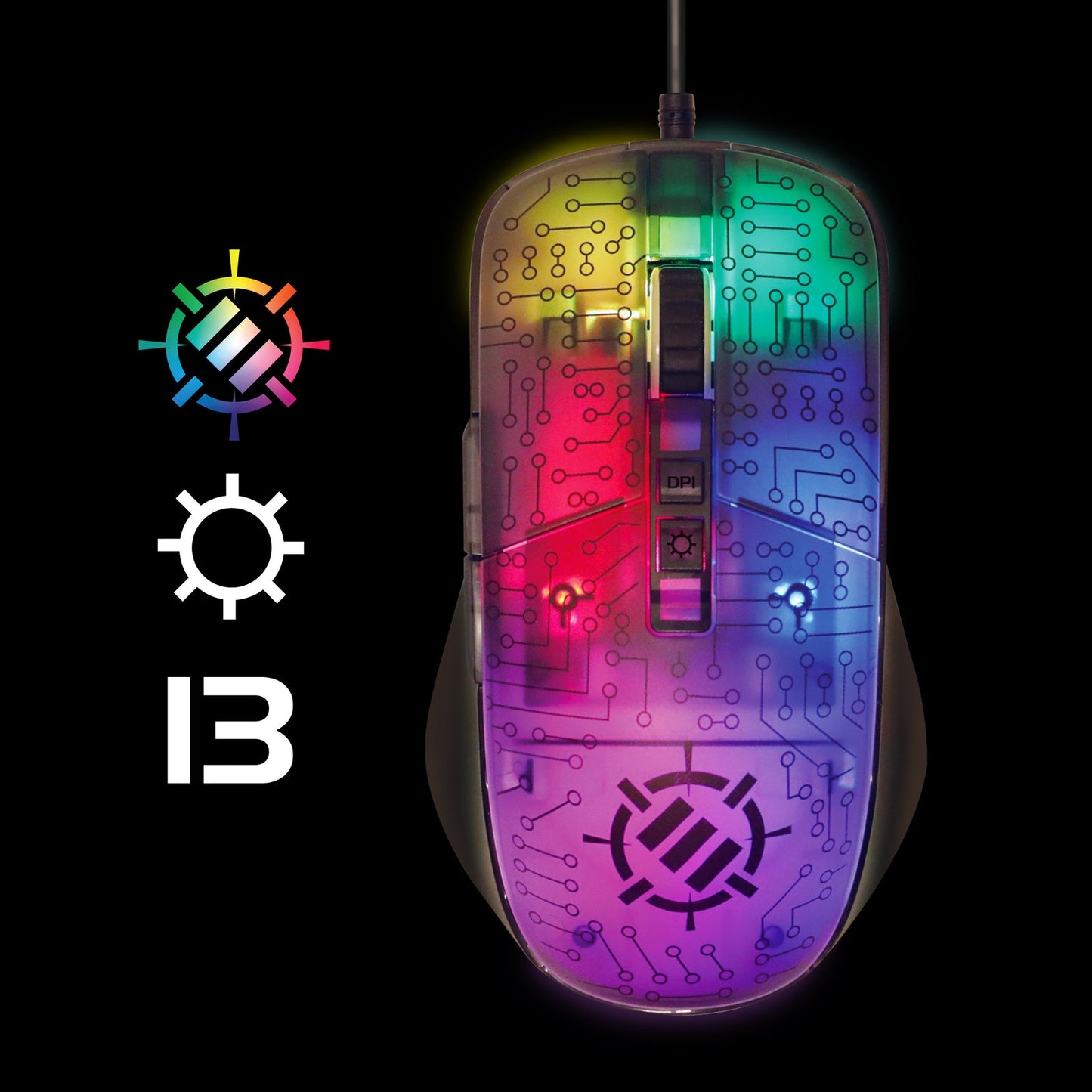 ENHANCE Voltaic 2 Gaming Mouse Multicolor Optical 7000 DPI