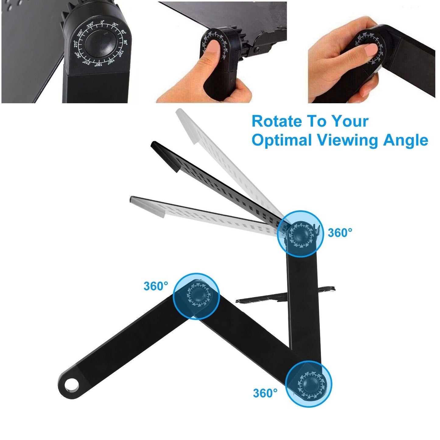 iMounTEK GPCT1656 360° Rotatable Portable Desk Stand with Mouse Board (Black)