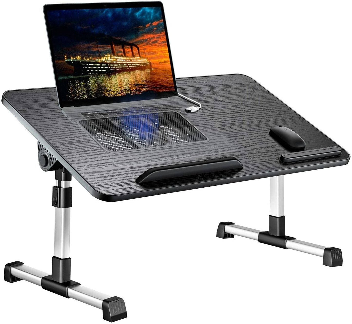 iMounTEK Laptop Lap Desk Adjustable Foldable Stand with Mouse Pad (Black)