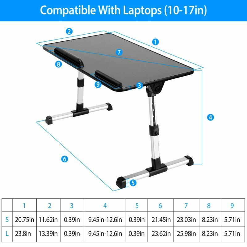 iMounTEK Laptop Lap Desk Adjustable Foldable Stand with Mouse Pad (Black)