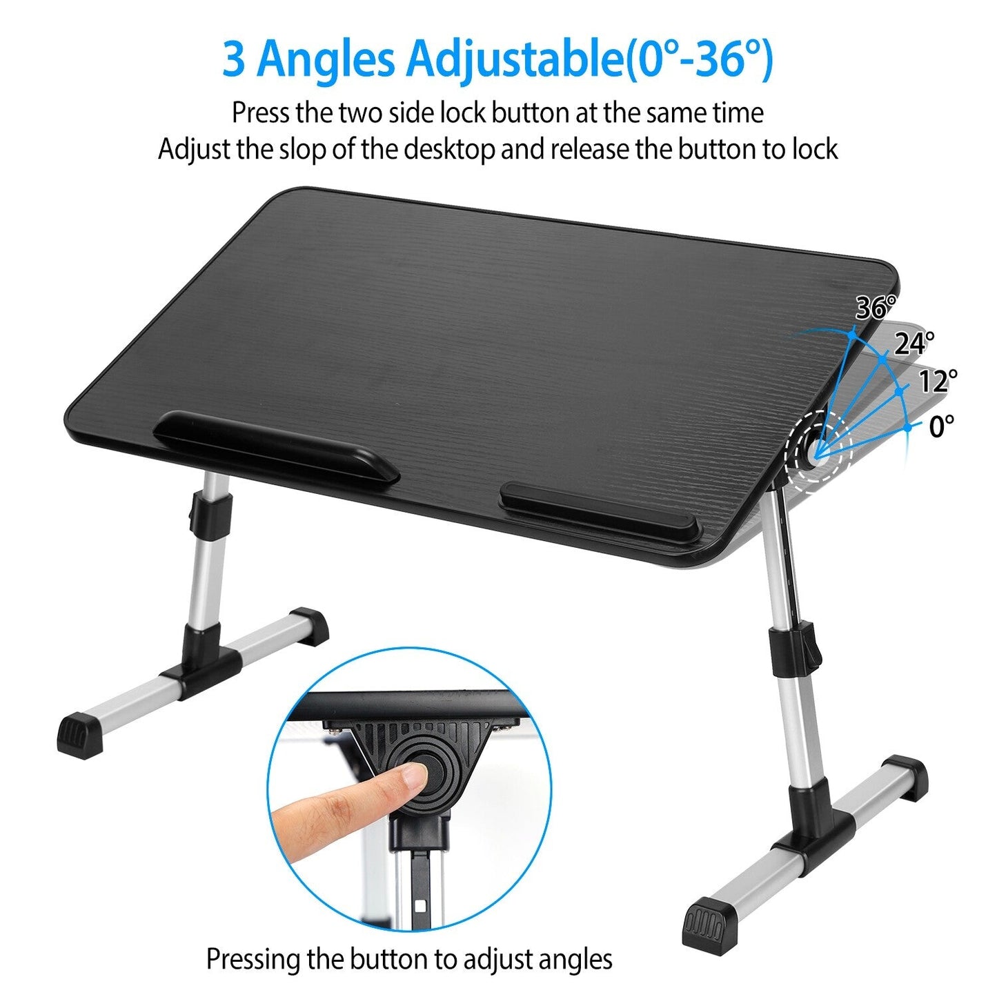 iMounTEK Laptop Lap Desk Adjustable Foldable Stand with Mouse Pad (Black)