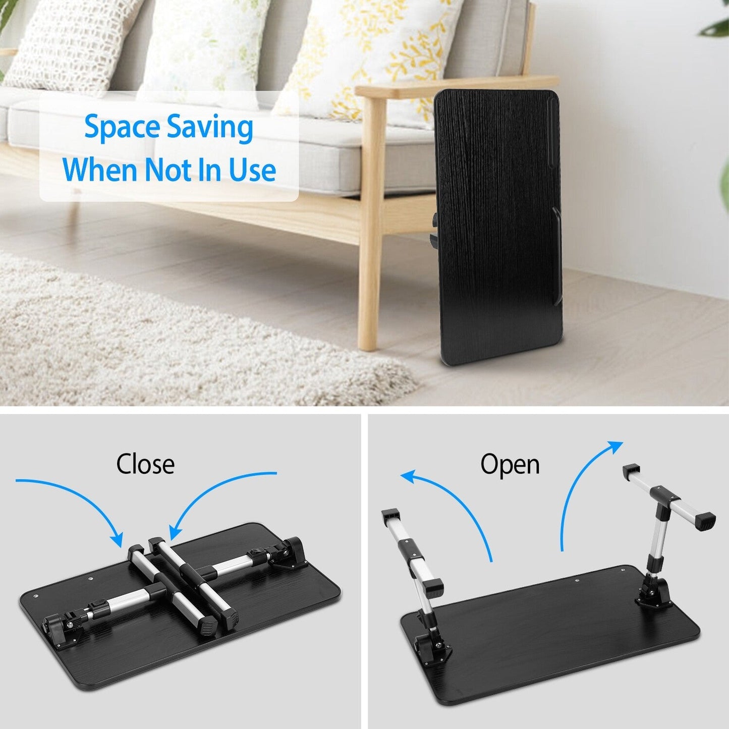 iMounTEK Laptop Lap Desk Adjustable Foldable Stand with Mouse Pad (Black)