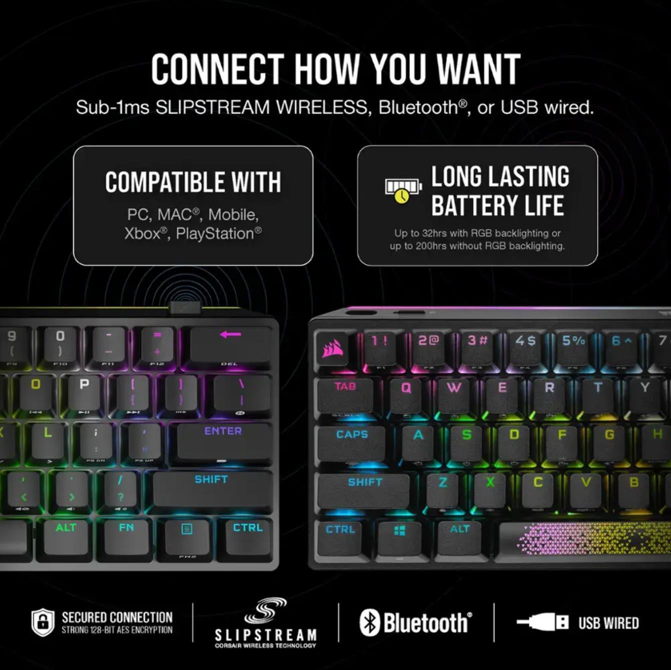 Corsair K70 Pro Mini Wireless (CHERRY MX Red, RGB)