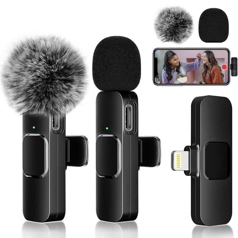 2 - Pack Wireless Lavalier Clip - On Microphones - Mac's Got More