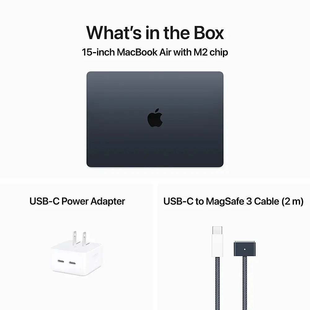 MacBook Air (2023) 15-inch – Apple M2 10-Core GPU – 24GB RAM 2TB SSD | Midnight