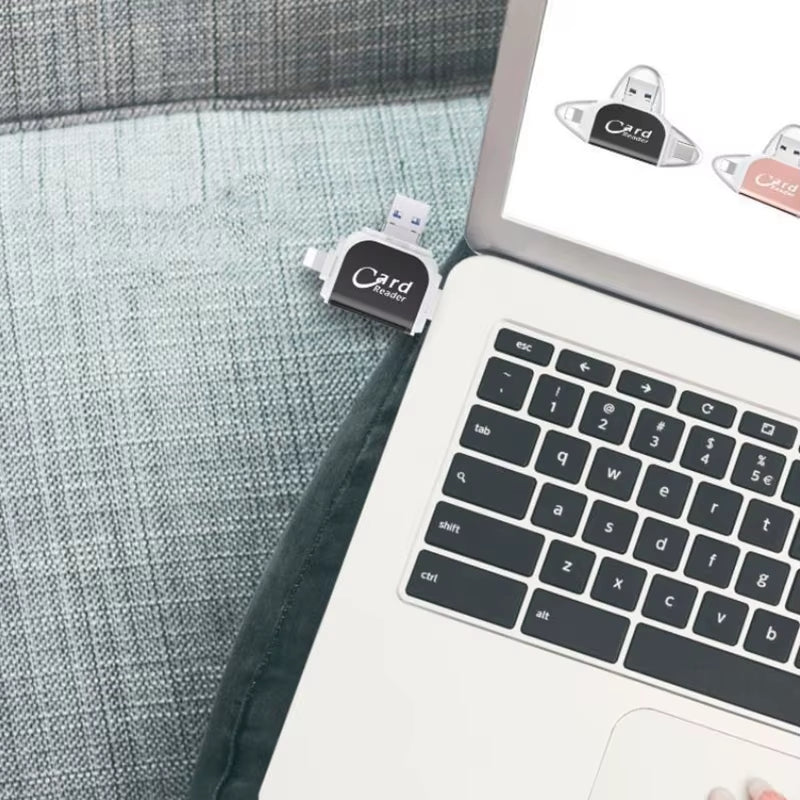 4 - in - 1 Card Reader Adapter – Instantly Access Your Camera Shots Anywhere - Mac's Got More