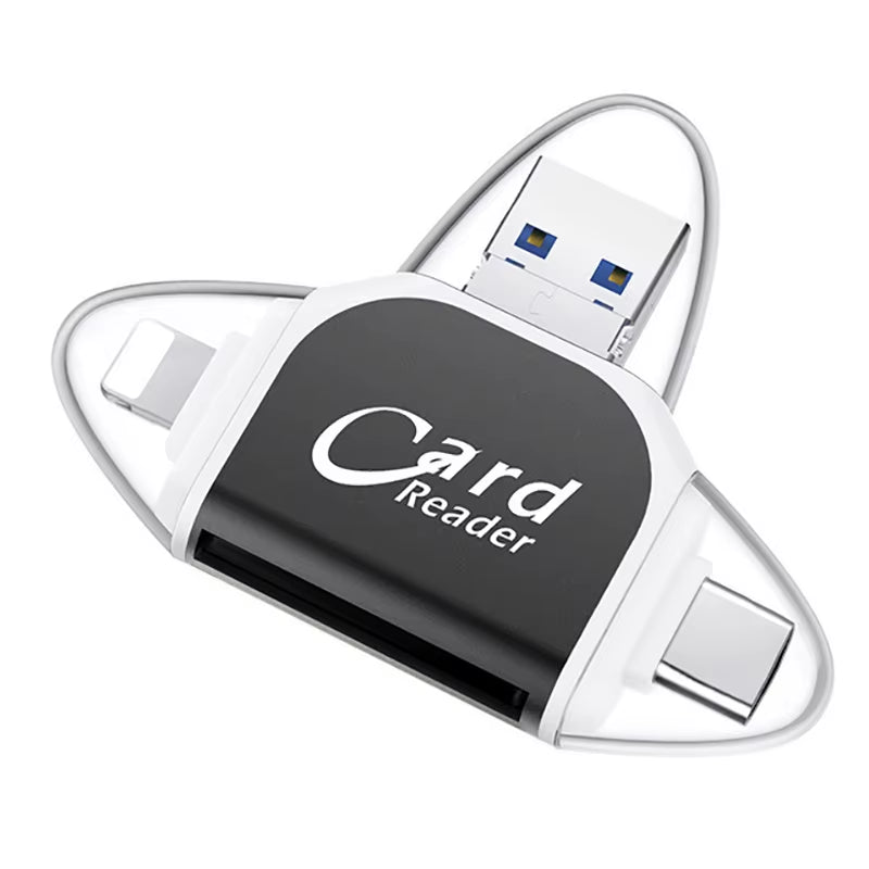 4 - in - 1 Card Reader Adapter – Instantly Access Your Camera Shots Anywhere - Mac's Got More