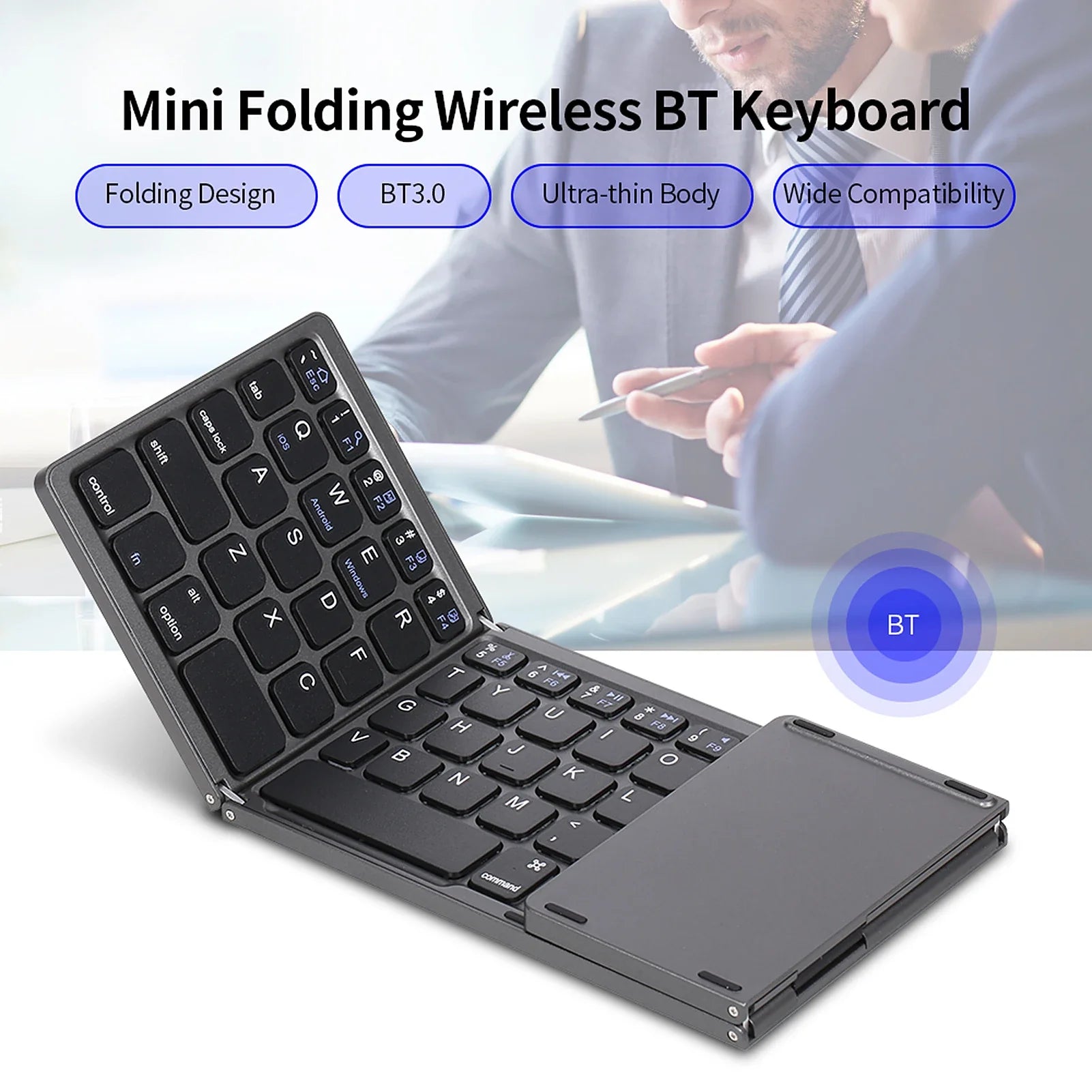 64 - key Wireless BT Keyboard Rechargeable Foldable Keyboard - Mac's Got More