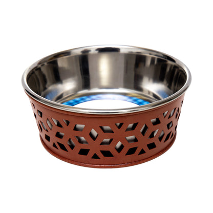 Country Living Set of 2 Stainless Steel Dog Bowls – Farmhouse Style, Ideal for Small to Medium Dogs