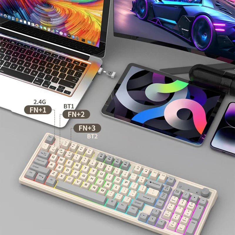98 - key Wireless Keyboard Rainbow Light - Mac's Got More