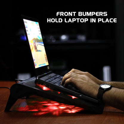 Enhance GXC1 Laptop Stand 5‑Fan USB‑Powered (Red)