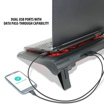 Enhance GXC1 Laptop Stand 5‑Fan USB‑Powered (Red)