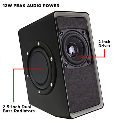 GOgroove SonaVERSE O2i USB‑Powered LED Speaker Driver 2.0 – 14 W Peak