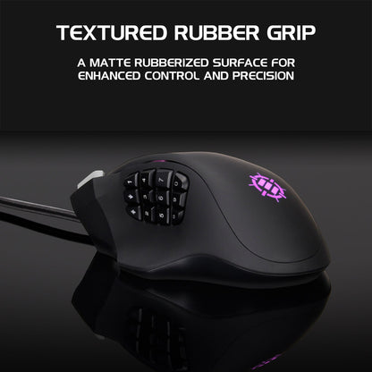 Enhance Theorem 2 MMO Gaming Mouse — 13‑Button, 4000 DPI, Black