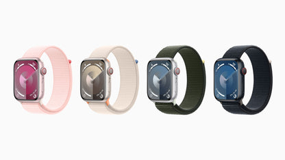 Apple Watch Series 9 (2023) – 41mm GPS Wi-Fi – Aluminum Case with Black Sport Band