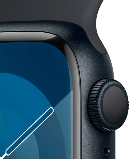 Apple Watch Series 9 (2023) – 41mm GPS Wi-Fi – Aluminum Case with Black Sport Band