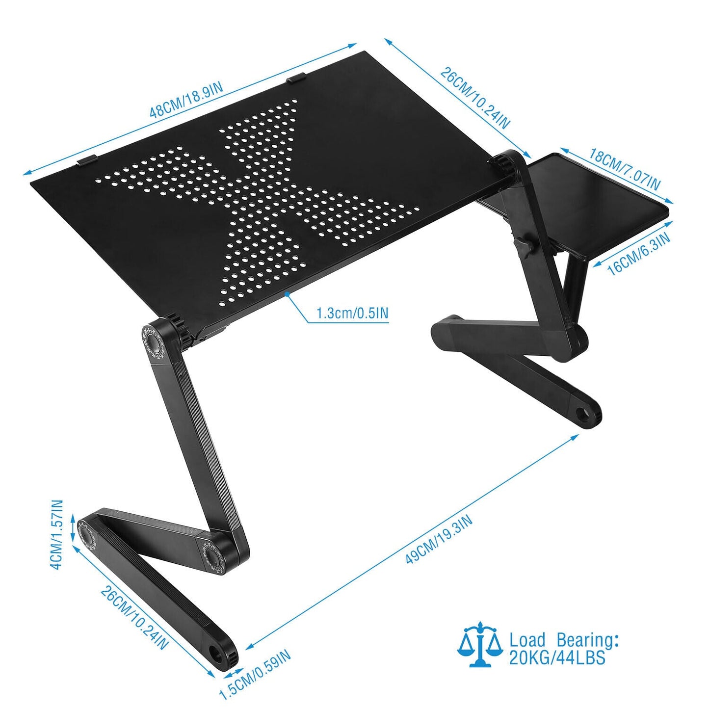 iMounTEK GPCT1656 360° Rotatable Portable Desk Stand with Mouse Board (Black)