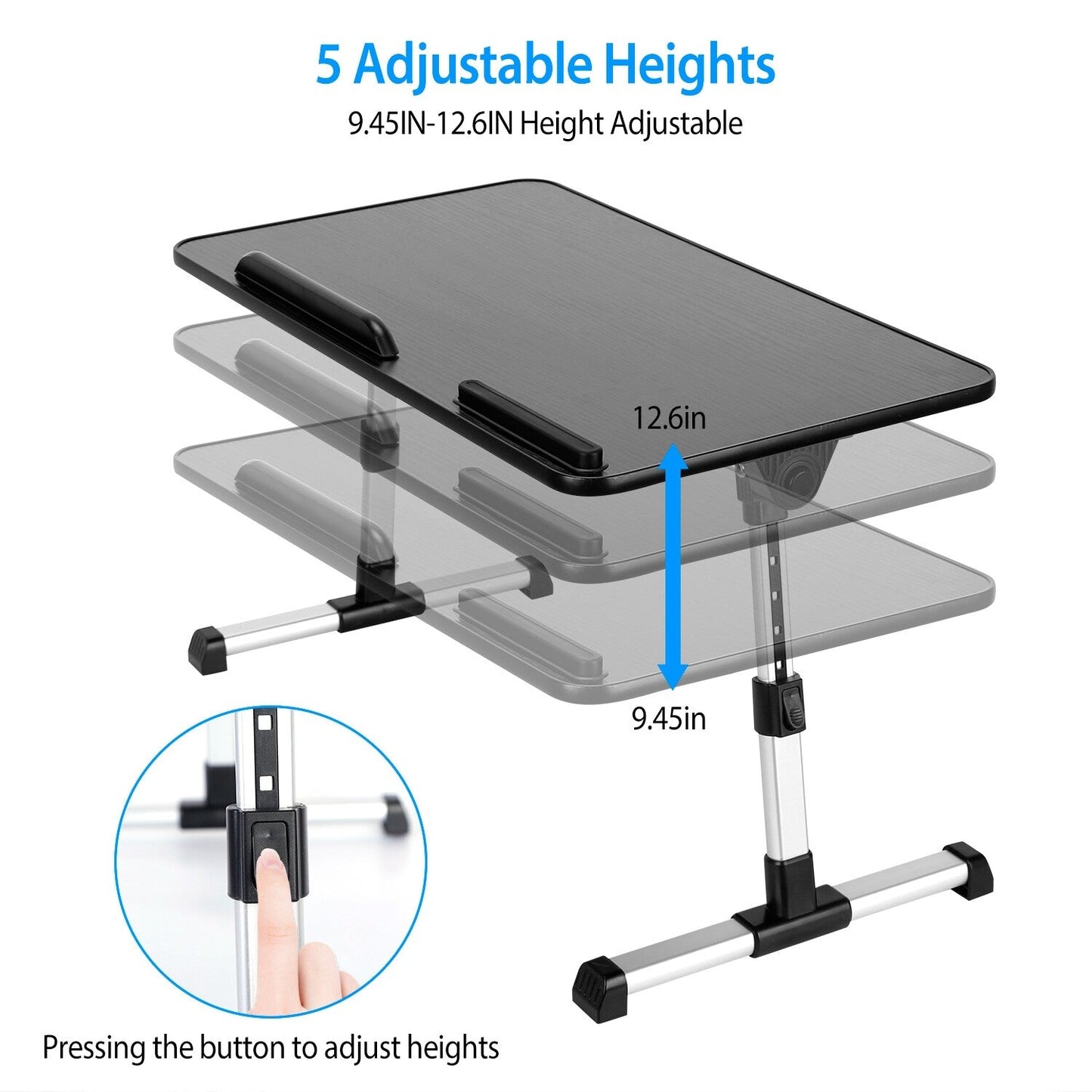iMounTEK Laptop Lap Desk Adjustable Foldable Stand with Mouse Pad (Black)