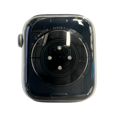 Hermes Apple Watch Series 7 GPS/ Cellular 41 mm - Stainless Steel - Black Silicone Watch Band