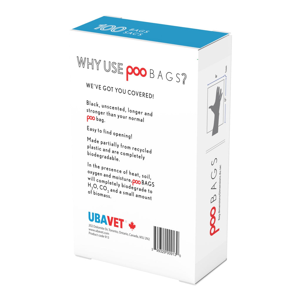 UBAVET DOO Extra-Long Waste Bags for Dogs & Cats – 100-Pack, Durable & Unscented