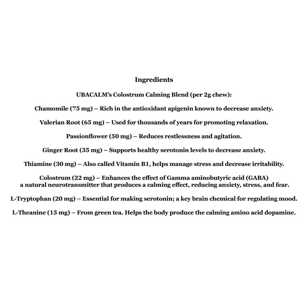 UBAVET UBACALM Calming Soft Chews for Dogs & Cats – Natural Stress & Anxiety Relief