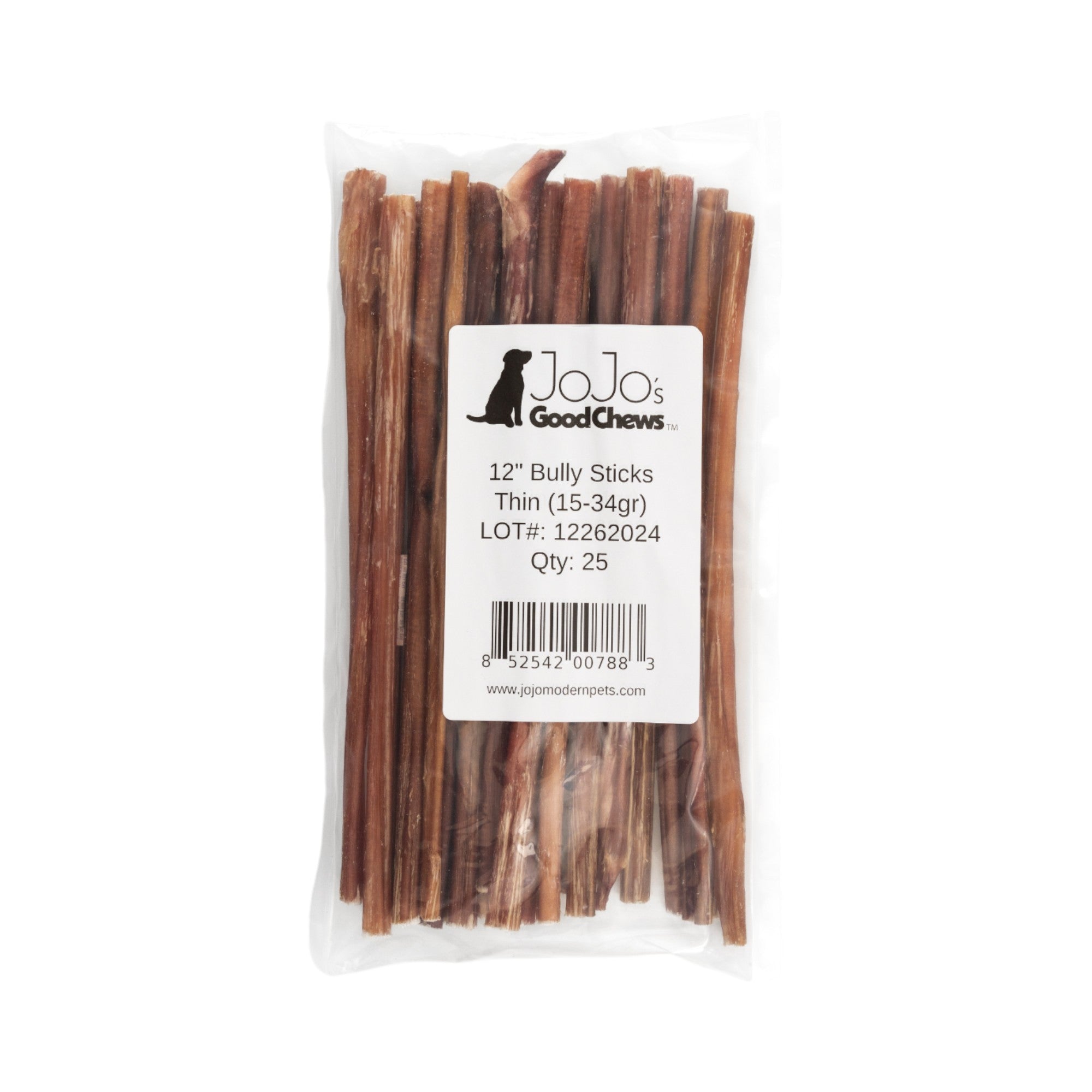 All - Natural Beef Bully Stick Dog Treats – Nutrient - Rich, and High - Protein – 12 - Inch Thin (25/Case) - Mac's Got More
