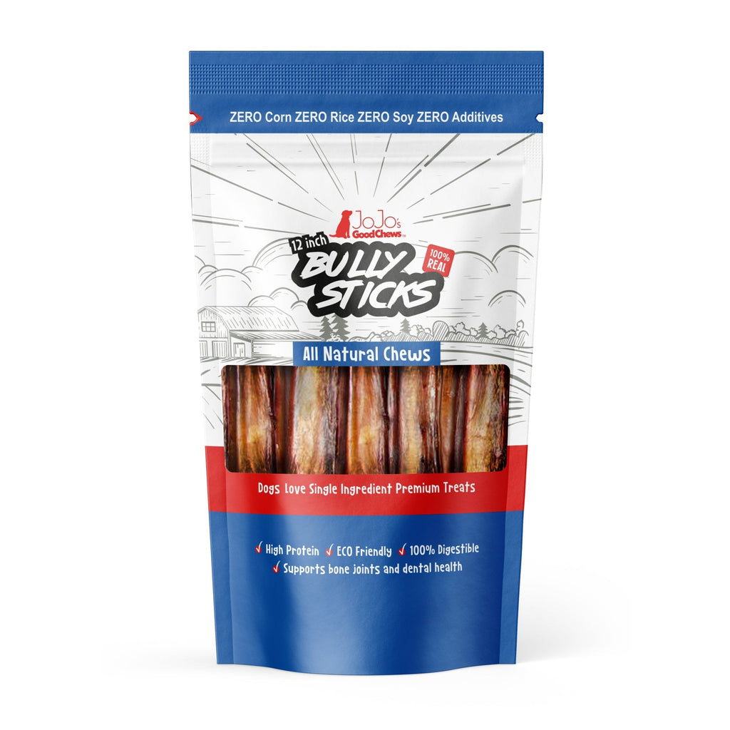 All - Natural Beef Bully Stick Dog Treats, Single Ingredient Dog Chews – 12 - Inch Jumbo (2 - Pack) - Mac's Got More