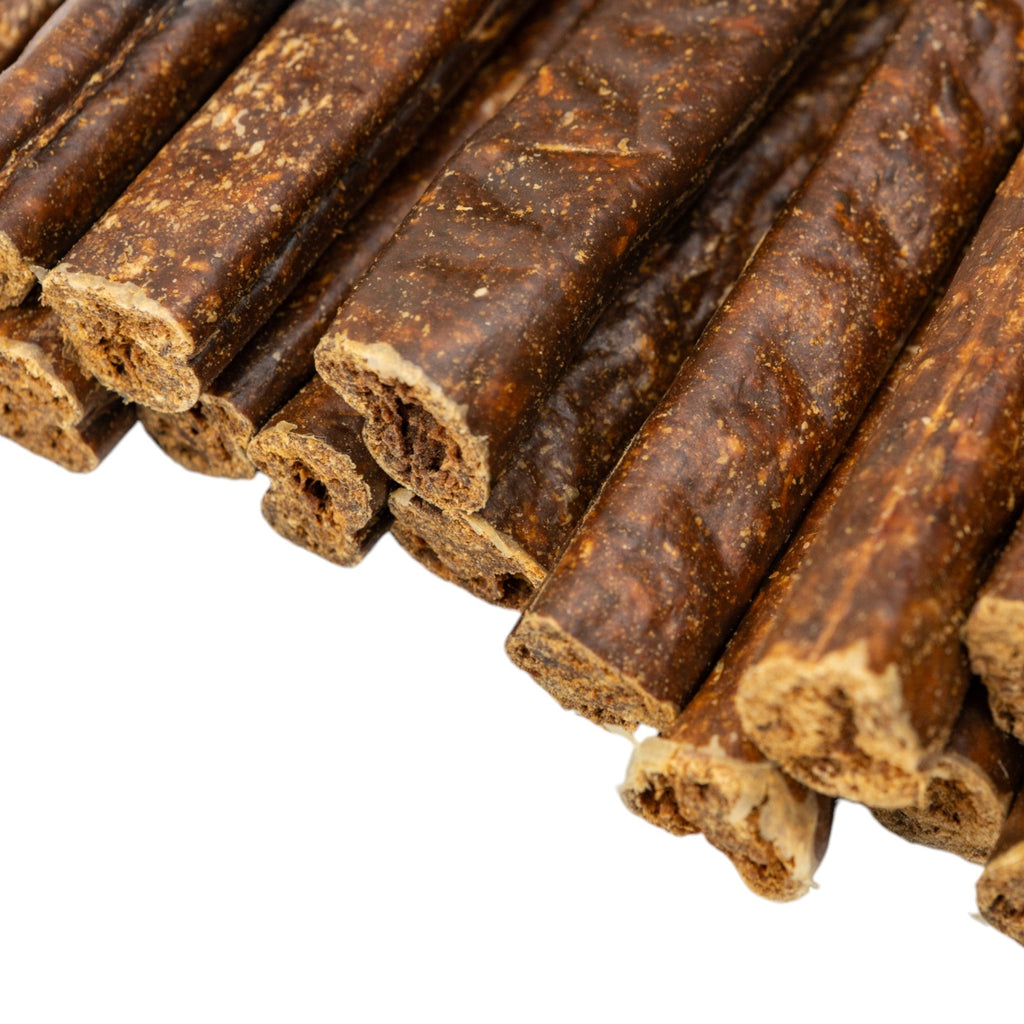 All - Natural Beef Sausage Dog Treats – Premium Chews Packed with Protein & Nutrients – 6 Inches (25/Case) - Mac's Got More