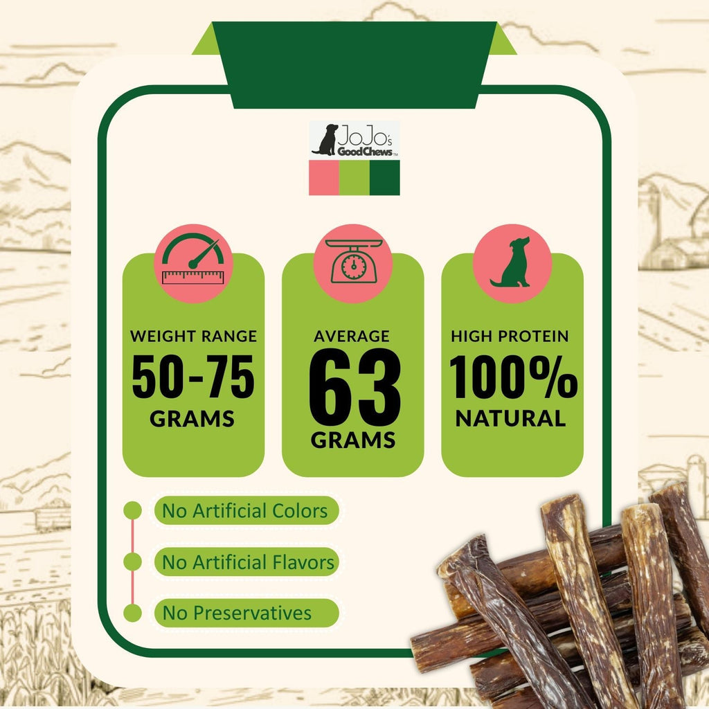 All - Natural Beef Stuffed Gullet Dog Treats – Protein - Packed Chews – 6 Inches (25/Case) - Mac's Got More