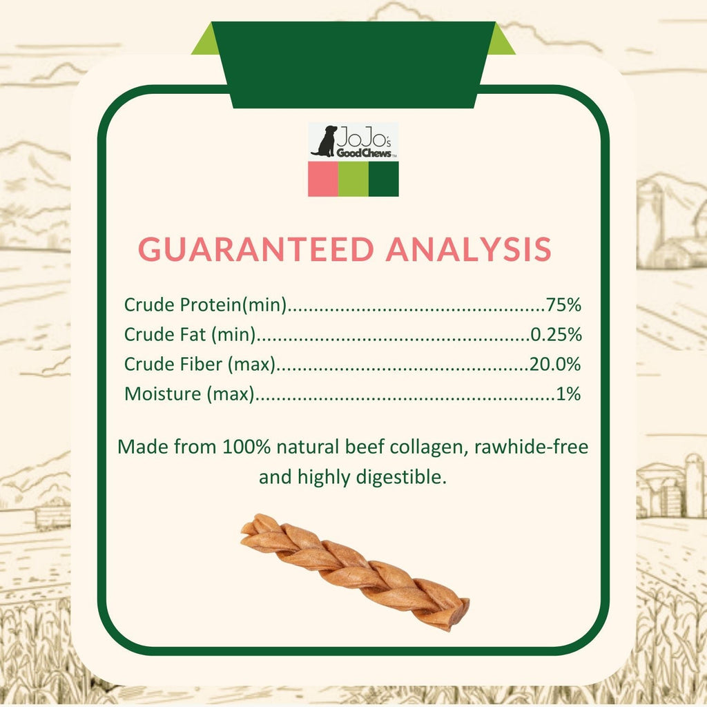 All - Natural Braided Collagen Stick Dog Treats, Supports Joint, Skin & Coat Health – 6 - Inch Standard (25/case) - Mac's Got More