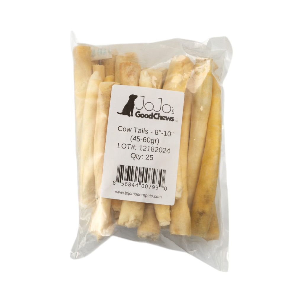 All - Natural Cow Tail Dog Treats – Premium Chews for Healthy Teeth & Gums – 8" - 10" Inches (25/Case) - Mac's Got More