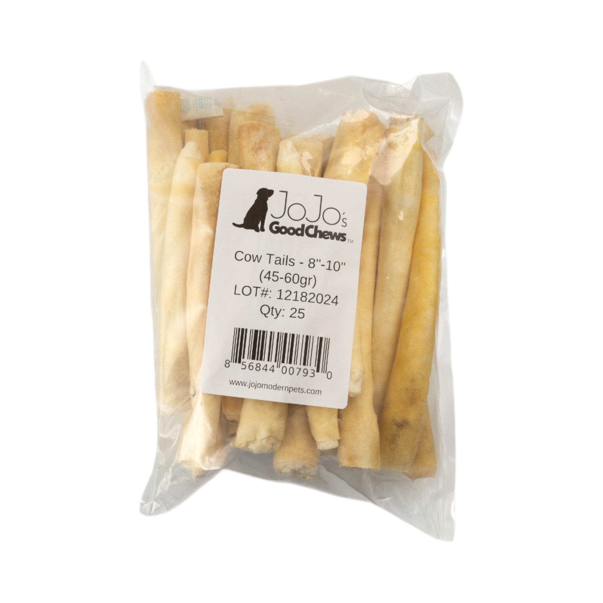 All - Natural Cow Tail Dog Treats – Premium Chews for Healthy Teeth & Gums – 8" - 10" Inches (25/Case) - Mac's Got More