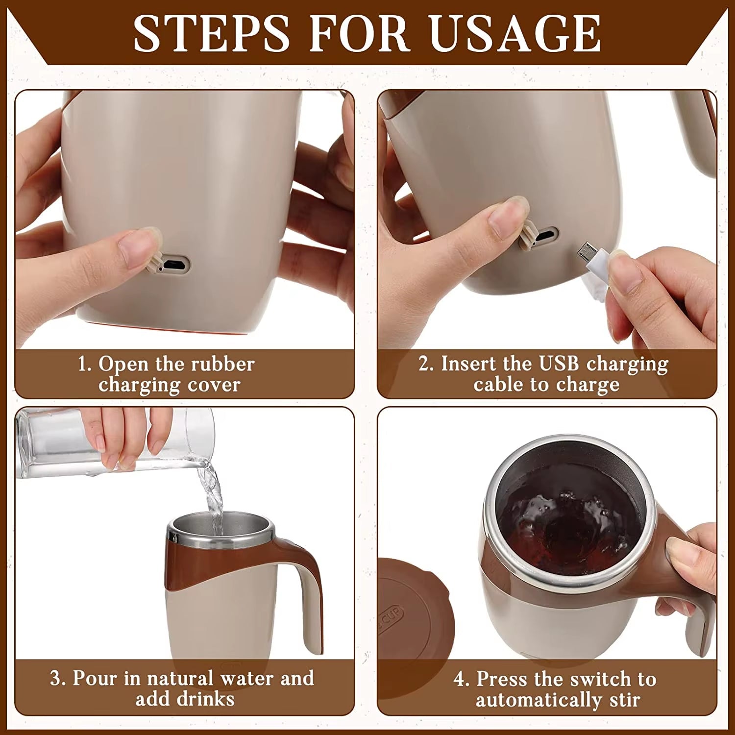 Automatic Self - Stirring Mug – Mix Smarter, Sip Smoother - Mac's Got More