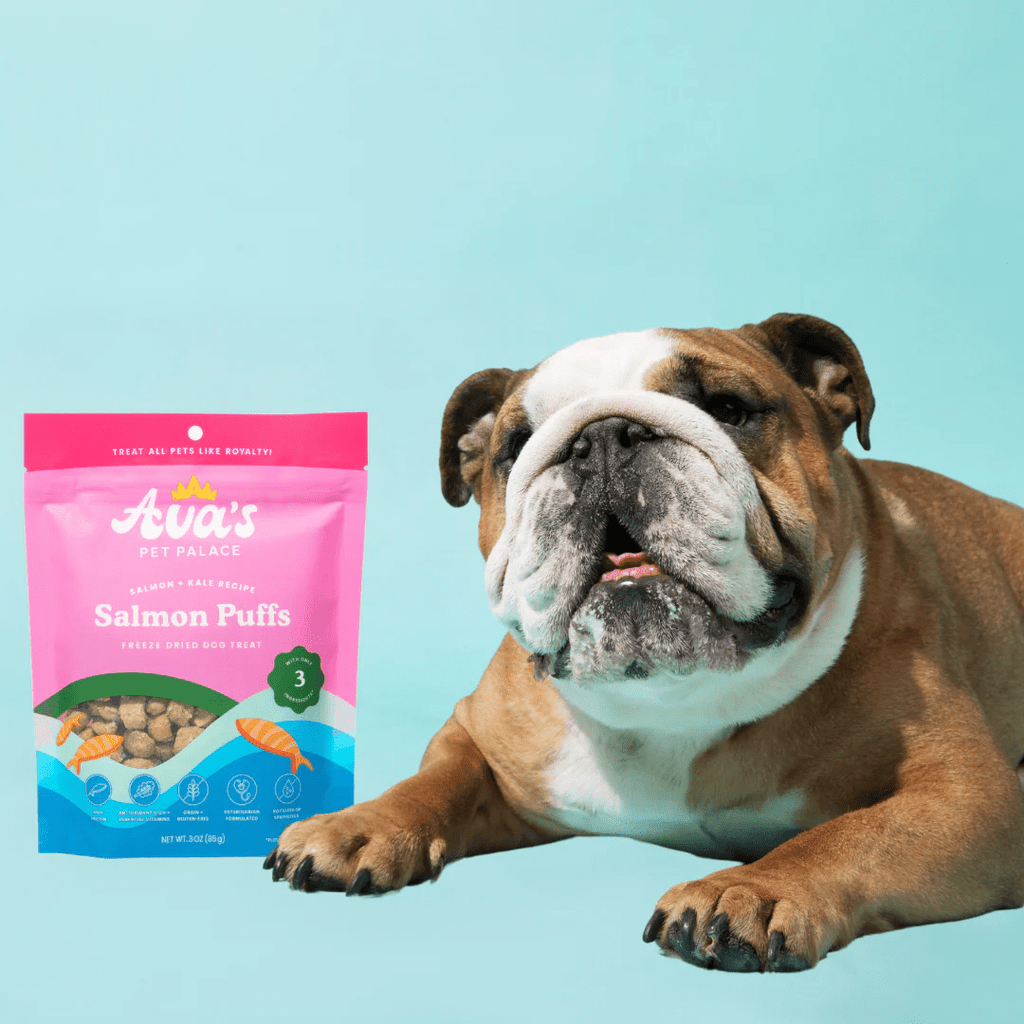 Ava's Pet Palace Freeze Dried Dog Treats - Salmon Puffs (3 oz) - Mac's Got More