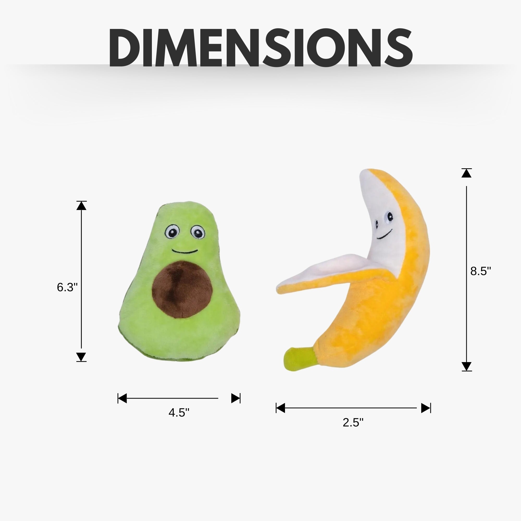 Avocado & Banana Plush Dog Toy Gift Set – with Squeaker & Crinkle Paper for Fun Play - Mac's Got More