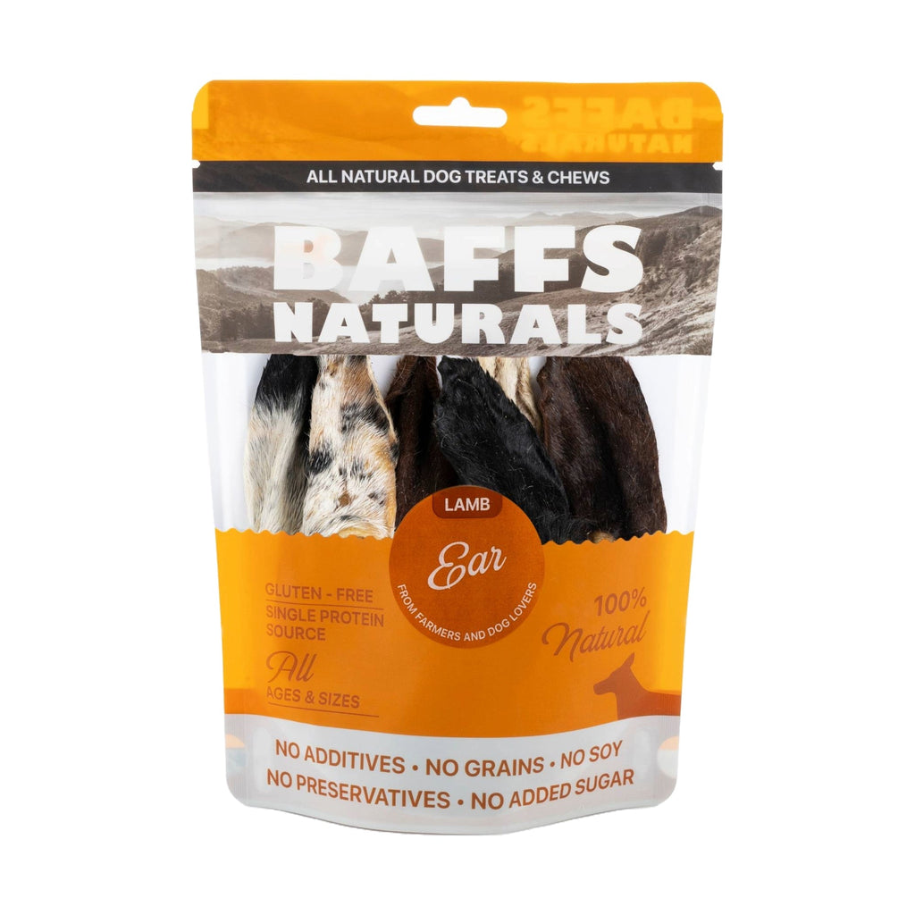 BAFFS NATURALS All - Natural Premium Lamb Ear Dog Chews – (3.5oz Bag) - Mac's Got More
