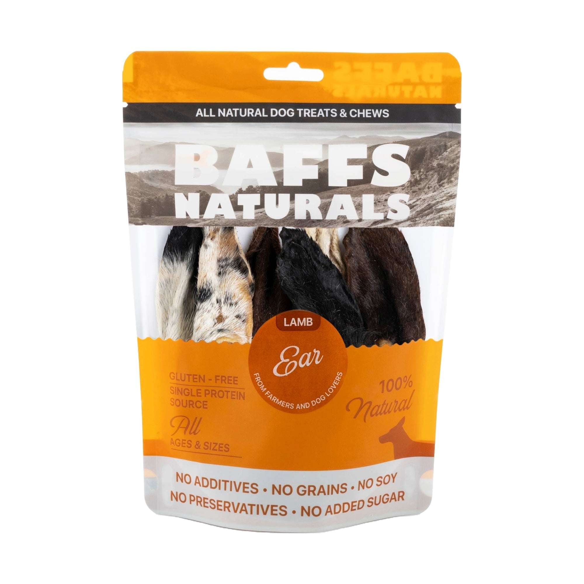 BAFFS NATURALS All - Natural Premium Lamb Ear Dog Chews – (3.5oz Bag) - Mac's Got More