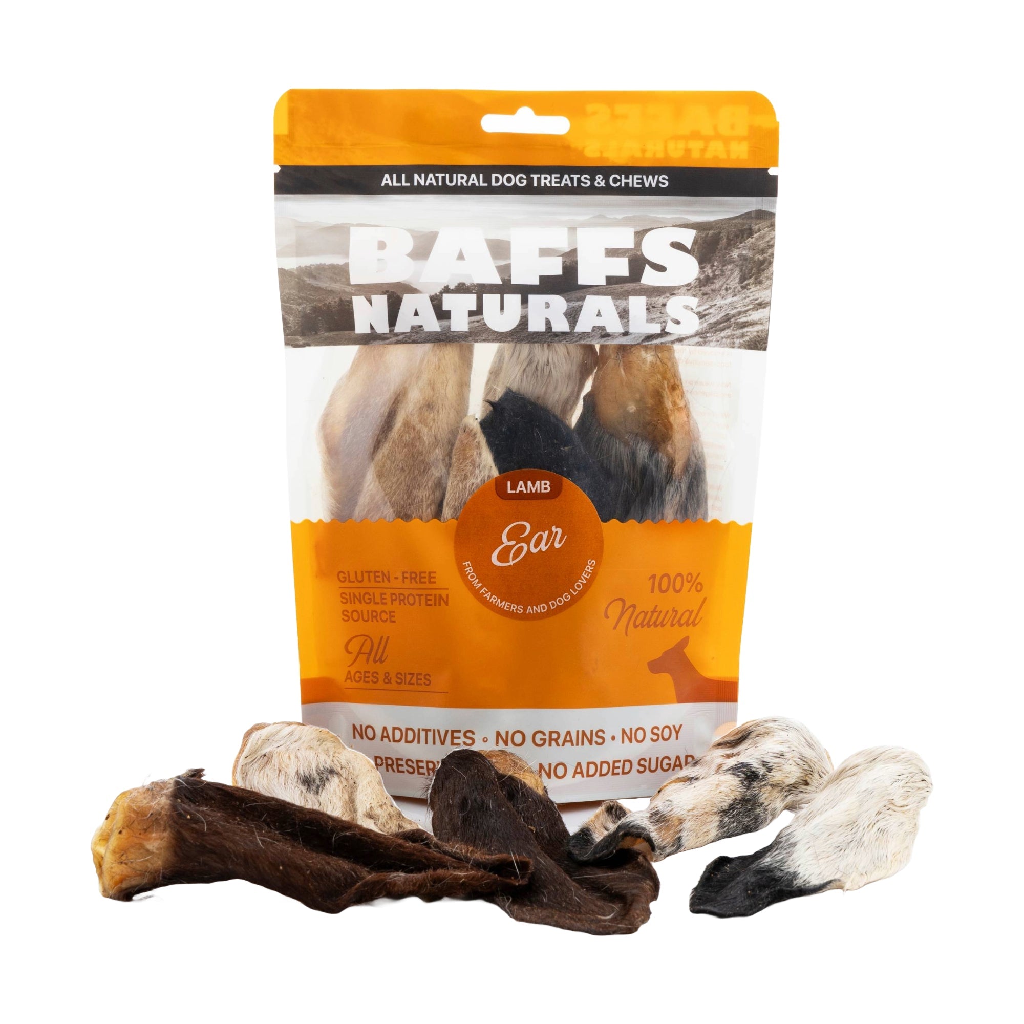 BAFFS NATURALS All - Natural Premium Lamb Ear Dog Chews – (3.5oz Bag) - Mac's Got More