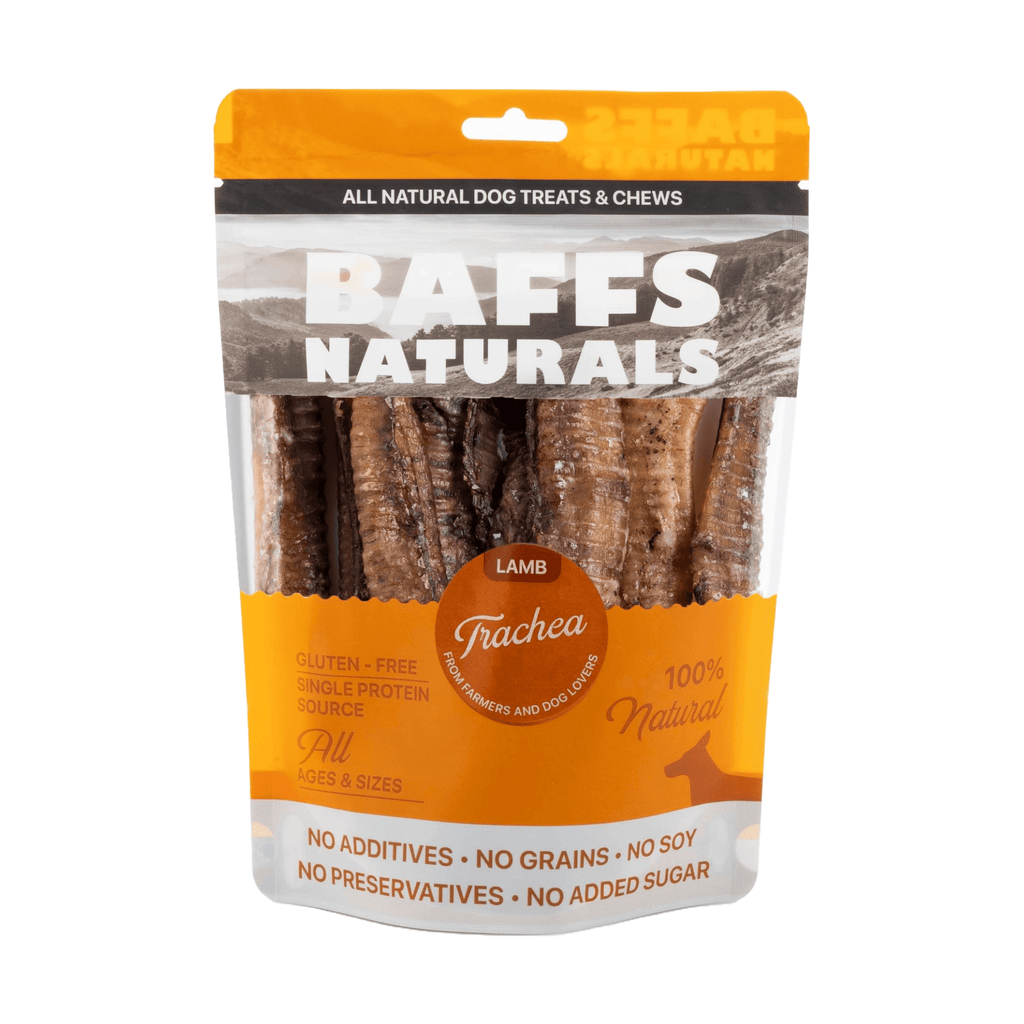BAFFS NATURALS All - Natural Premium Lamb Trachea Dog Chews – 2 Pack (10 Chews Each) - Mac's Got More