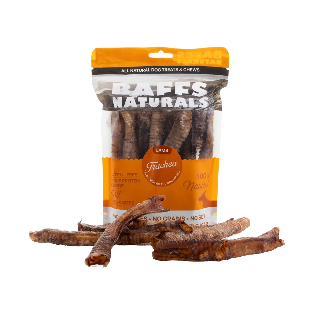 BAFFS NATURALS All - Natural Premium Lamb Trachea Dog Chews – 2 Pack (10 Chews Each) - Mac's Got More