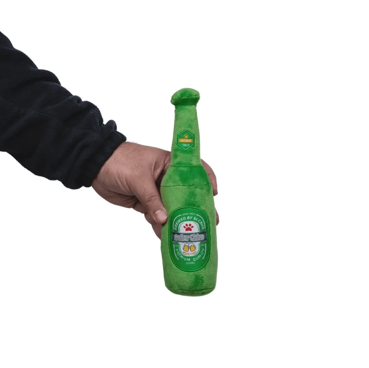 Beers - Cheers Plush Dog Toy Gift Set – with Squeaker & Crinkle Paper for Fun Play - Mac's Got More