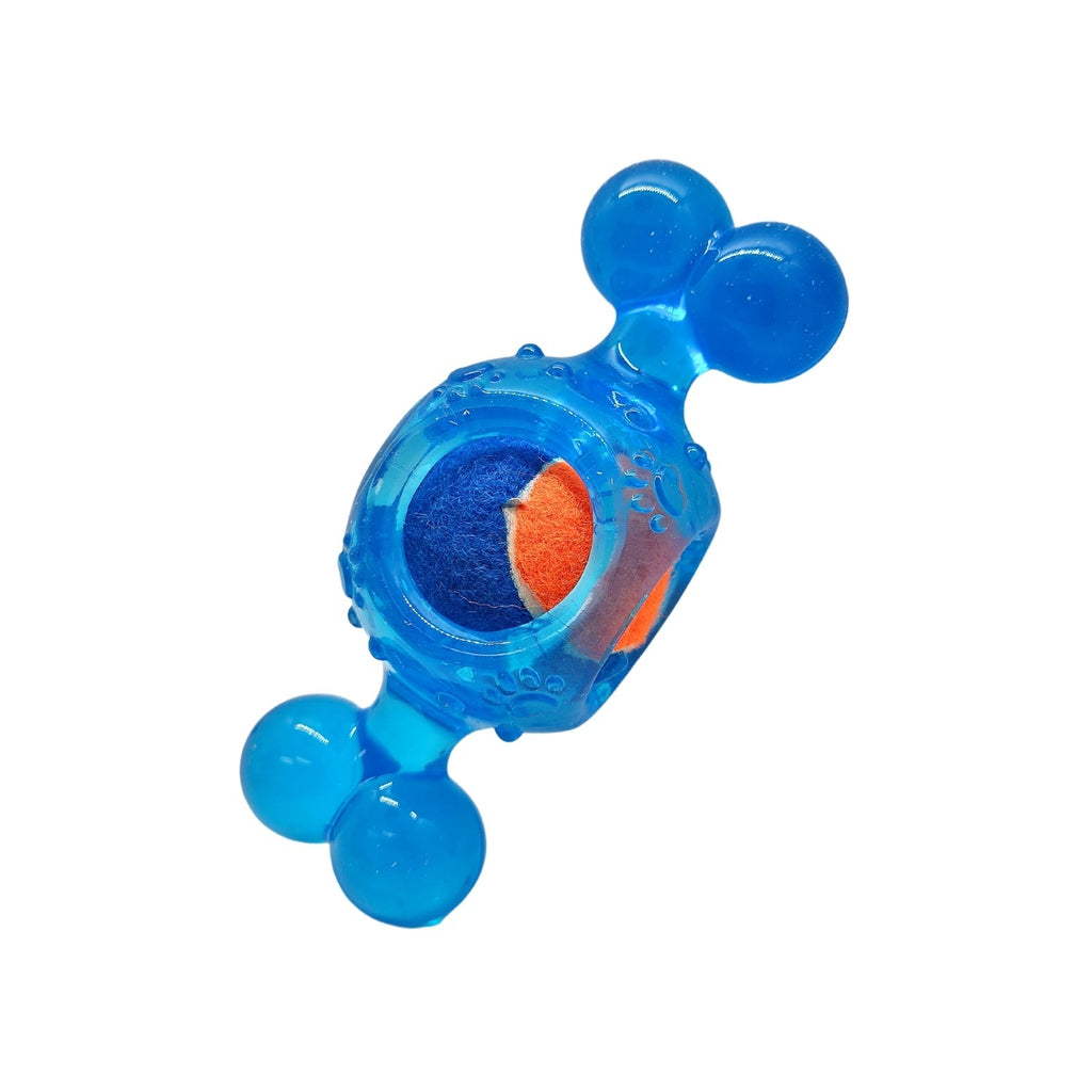 Blue Candy - Inspired Squeaky Tennis Ball Dog Chew Toy – TPR, Durable & Promotes Dental Health - Mac's Got More