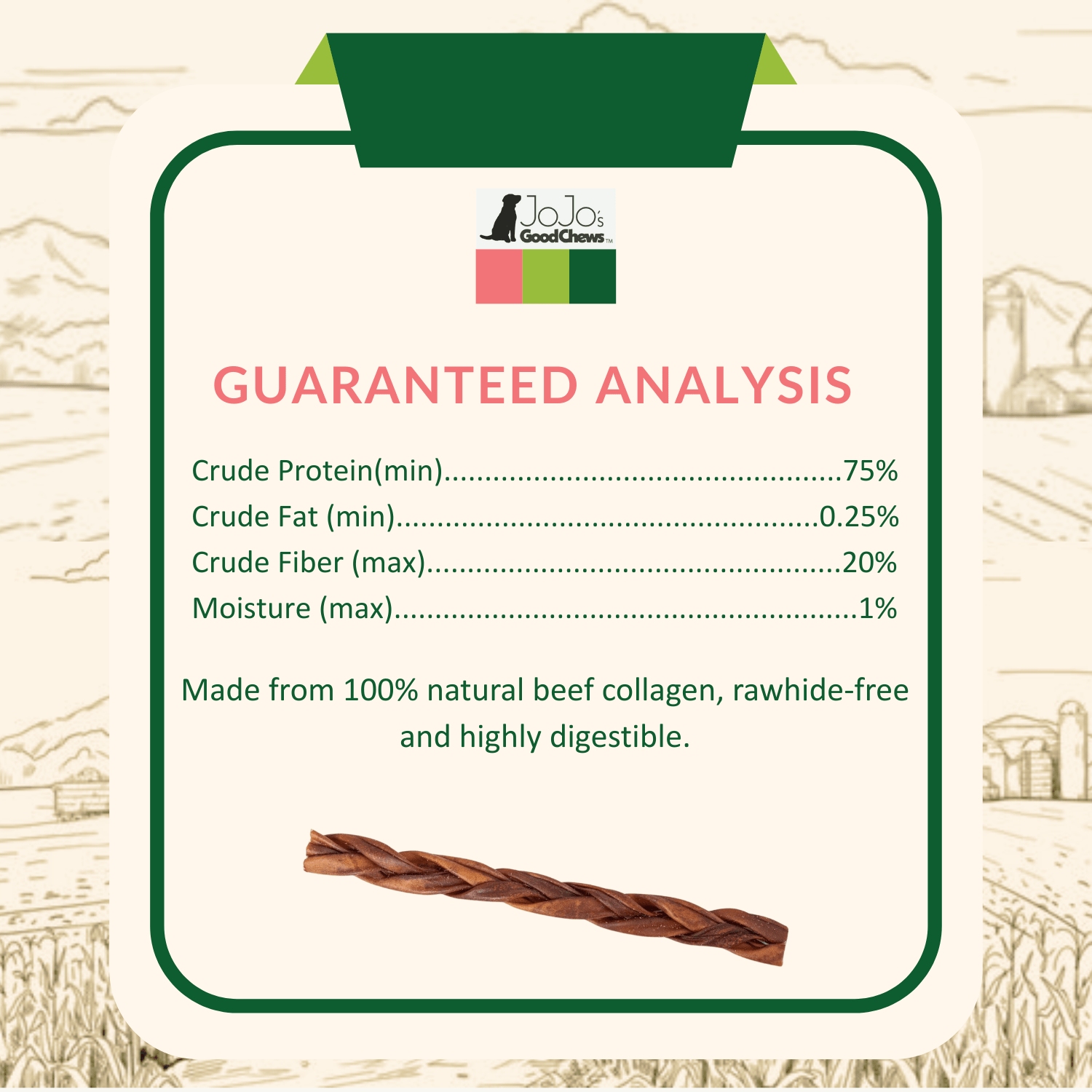 Braided Collagen Stick Dog Treats for Joint Health - 12 - Inch Standard (4 - Pack) - Mac's Got More