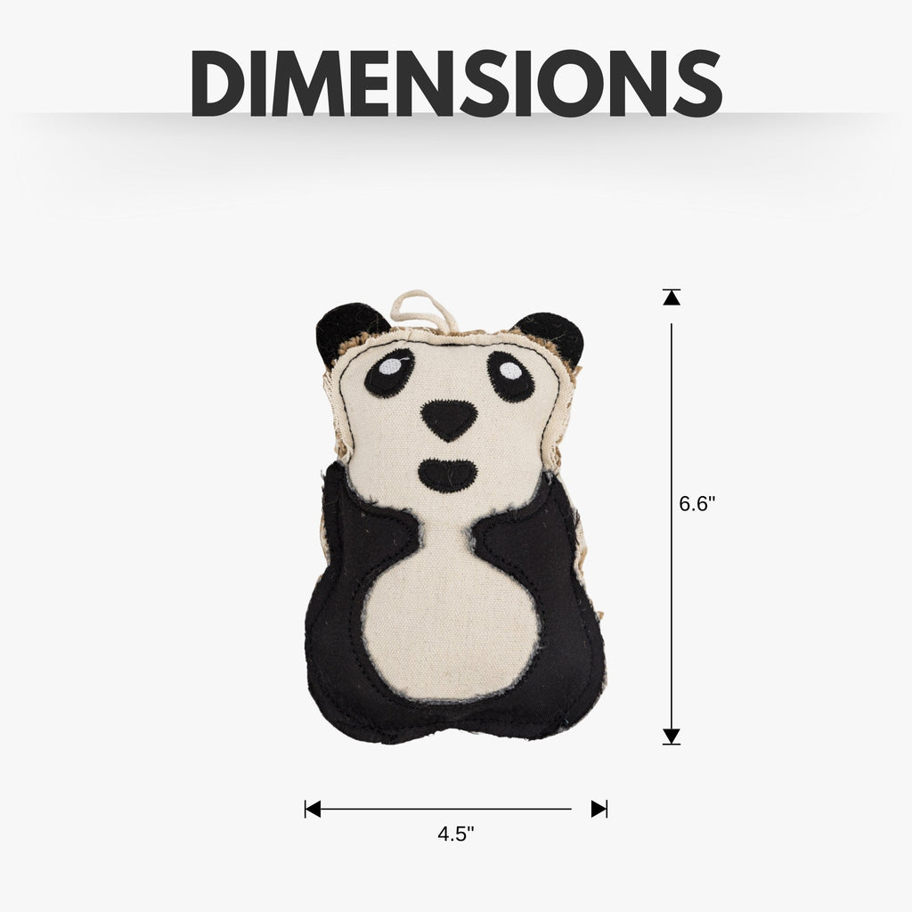 Canvas & Jute Panda - Shaped Dog Chew Toy – Durable, Safe and Non - Toxic - Mac's Got More