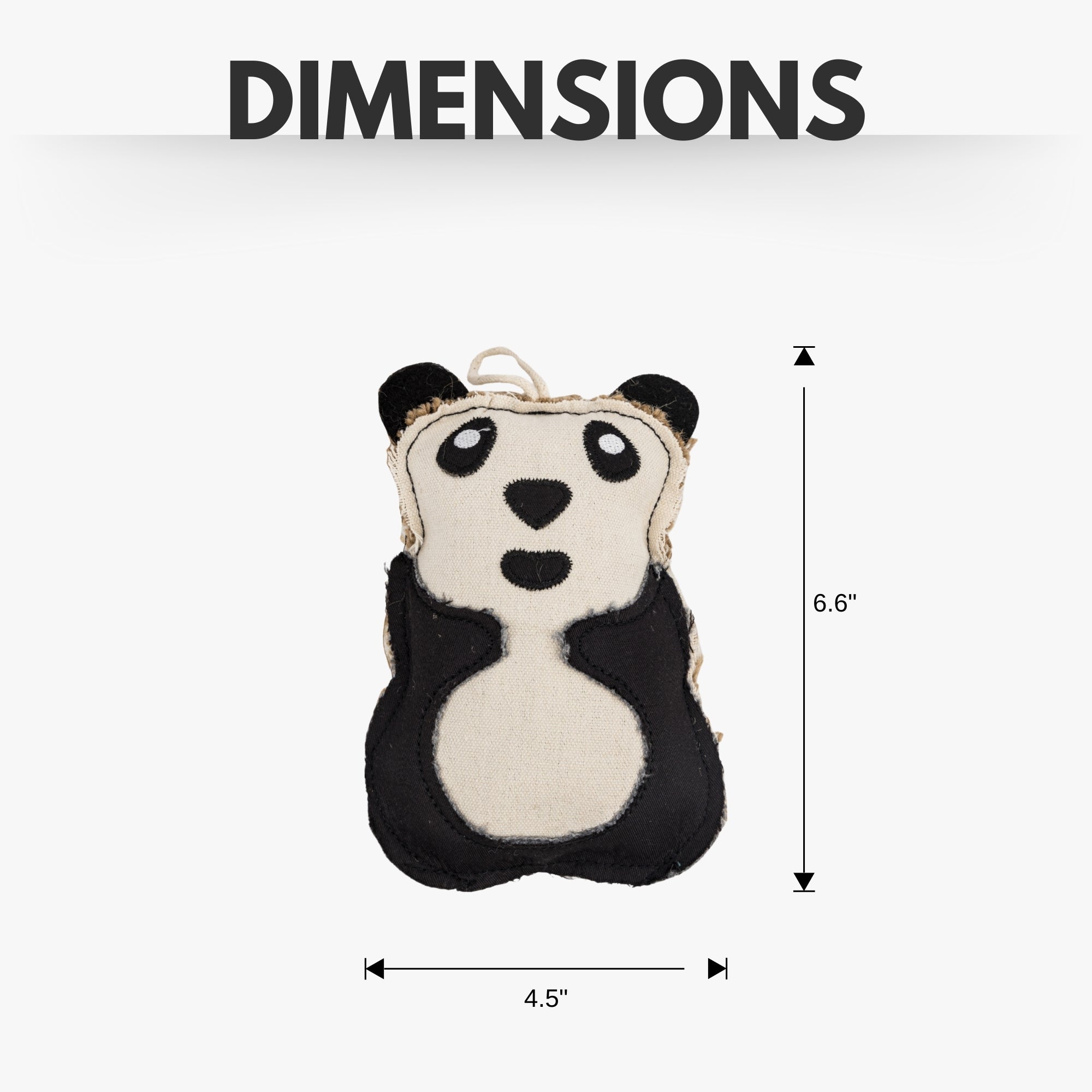 Canvas & Jute Panda - Shaped Dog Chew Toy – Durable, Safe and Non - Toxic - Mac's Got More