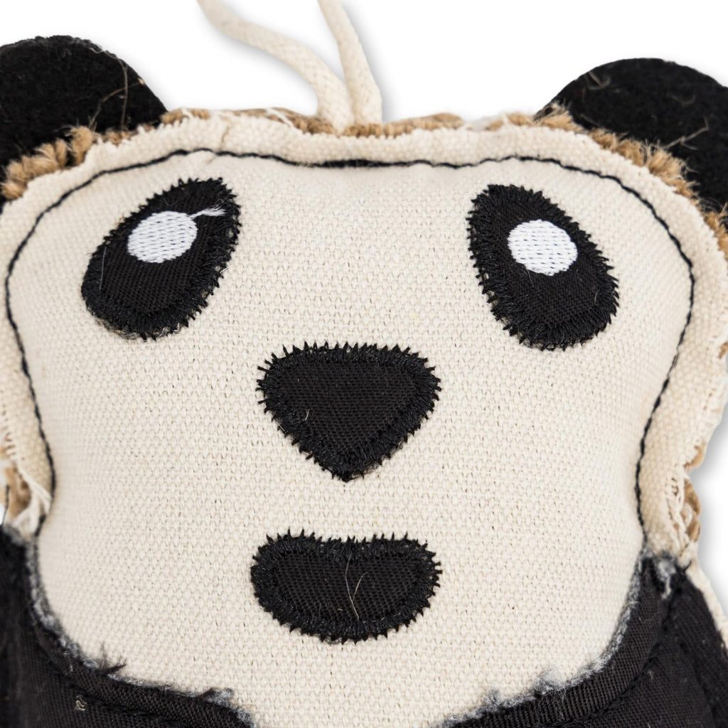 Canvas & Jute Panda - Shaped Dog Chew Toy – Durable, Safe and Non - Toxic - Mac's Got More