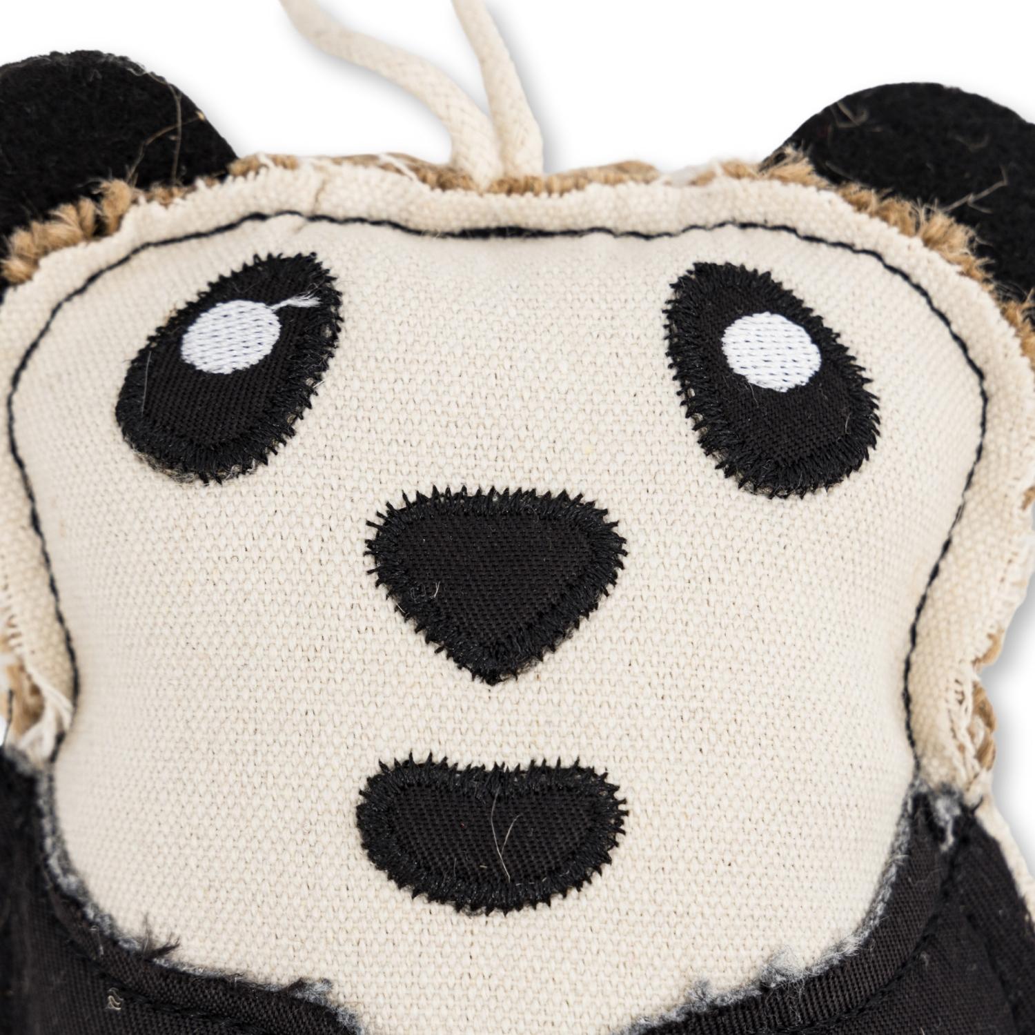 Canvas & Jute Panda - Shaped Dog Chew Toy – Durable, Safe and Non - Toxic - Mac's Got More
